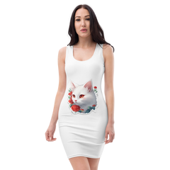 PhilanthroBit's White Kitten (Front&Back) | Sublimation Cut & Sew Dress