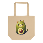 Adorit Avocado-Cat 100% Organic Oyster Tan Eco Tote Bag | By PhilanthroBit