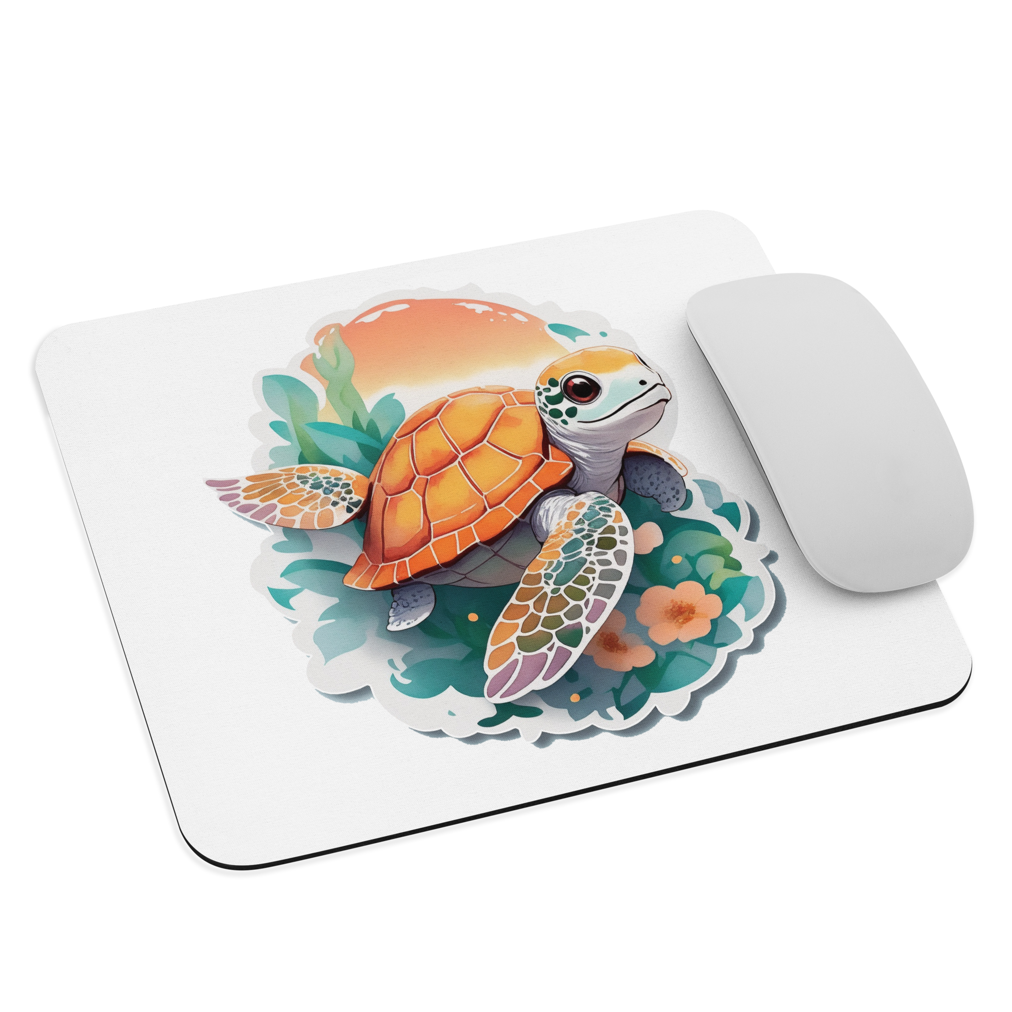 Adorit's Sea Turtle 8.7″ × 7.1" mouse pad with mouse | By PhilanthroBit