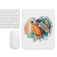 Adorit's Sea Turtle 8.7″ × 7.1" mouse pad with mouse and keyboard | By PhilanthroBit