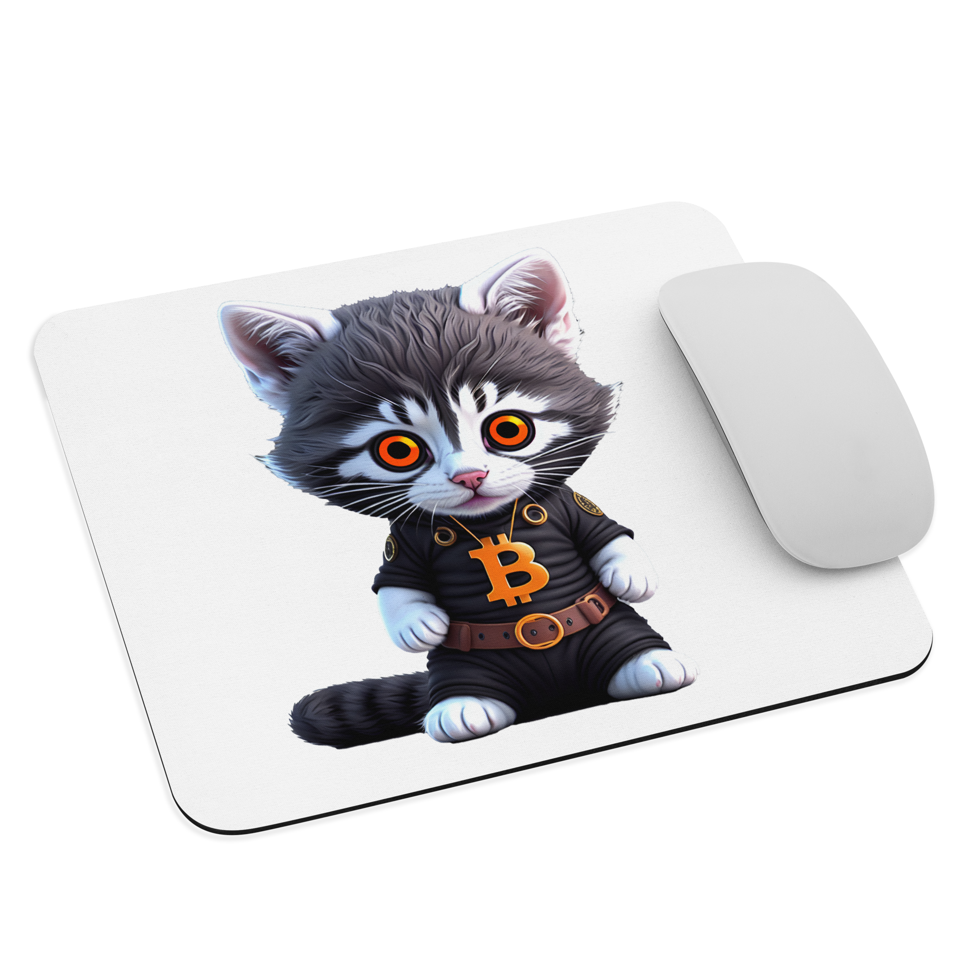 PhilanthroBit Cool Bitcoin Cat Mouse pad with mouse