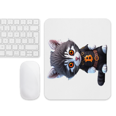 PhilanthroBit Cool Bitcoin Cat Mouse pad with keyboard
