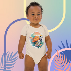 Adorit's 100% Organic cotton Sea Turtle baby bodysuit | By PhilanthroBit