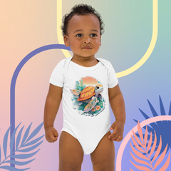 Adorit's 100% Organic cotton Sea Turtle baby bodysuit | By PhilanthroBit