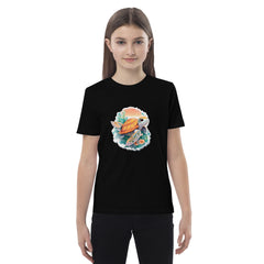 Adorit's Eco 100% Organic cotton Sea Turtle kids black t-shirt - front | By PhilanthroBit