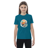 Adorit's Eco 100% Organic cotton Sea Turtle kids ocean depth blue t-shirt - front | By PhilanthroBit