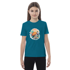 Adorit's Eco 100% Organic cotton Sea Turtle kids ocean depth blue t-shirt - front | By PhilanthroBit