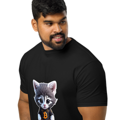 PhilanthroBit's Bitcoin Cat 100% Organic Black Unisex T-Shirt - left frontPhilanthroBit's Bitcoin Cat 100% Black Organic Unisex T-Shirt - left front
