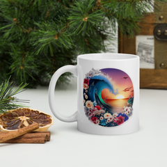PhilanthroBit's Majestic Ocean Sunset 11 oz White glossy mug - holidays