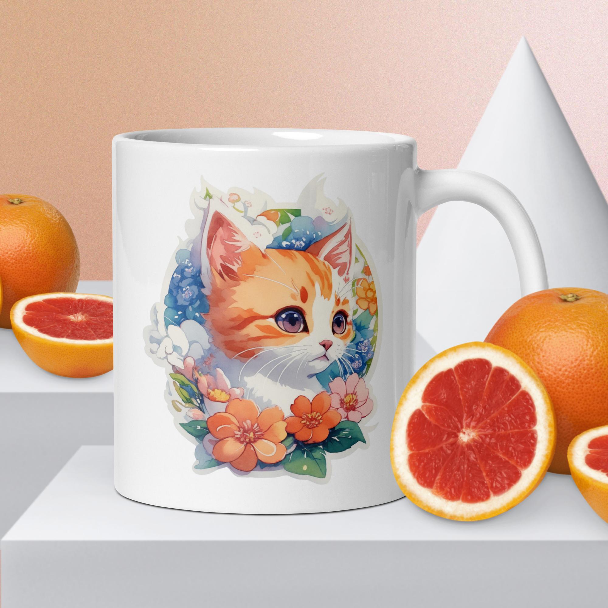 Adorit's Adorable Kitten 11oz White glossy mug | By PhilanthroBit
