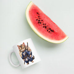 KyoFit Samurai Warrior Cat 11oz 3 White glossy mug | By PhilanthroBit