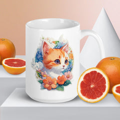 Adorit's Adorable Kitten 15oz White glossy mug | By PhilanthroBit