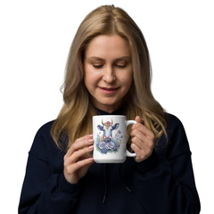Adorit's Flowery Pasture Queen White glossy mug | By PhilanthroBit