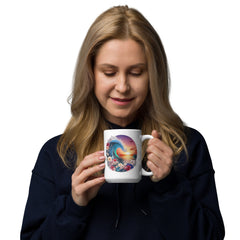 PhilanthroBit's Majestic Ocean Sunset 15 oz White glossy mug - woman