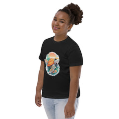 PhilanthroBit's Adorable Black Sea Turtle Youth jersey t-shirt - left front