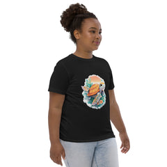 PhilanthroBit's Adorable Black Sea Turtle Youth jersey t-shirt - right front