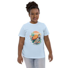 PhilanthroBit's Adorable Light Blue Sea Turtle Youth jersey t-shirt - front