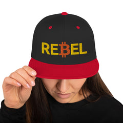 Bitcoin Rebel 3D Puff Embroidery Snapback Hat