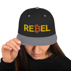 Bitcoin Rebel 3D Puff Embroidery Snapback Hat