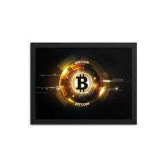 Digital Golden Bitcoin Framed poster