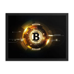 Digital Golden Bitcoin Framed poster