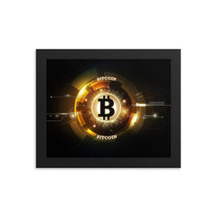 Digital Golden Bitcoin Framed poster