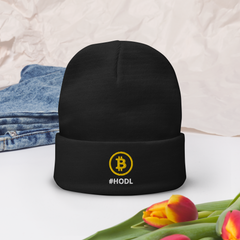 HODL Bitcoin 3d Puff Embroidered Beanie