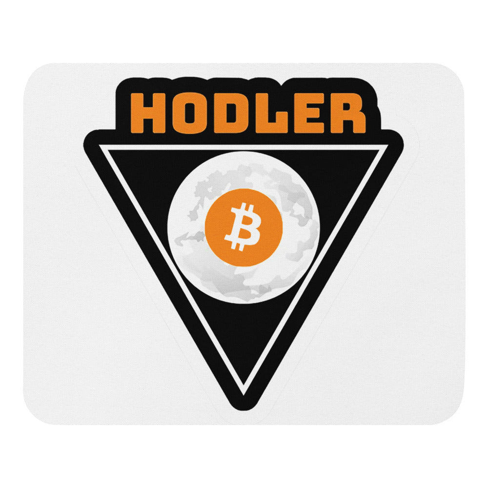 Bitcoin Logo over a white moon - Hodler Mouse pad | By PhilanthroBit