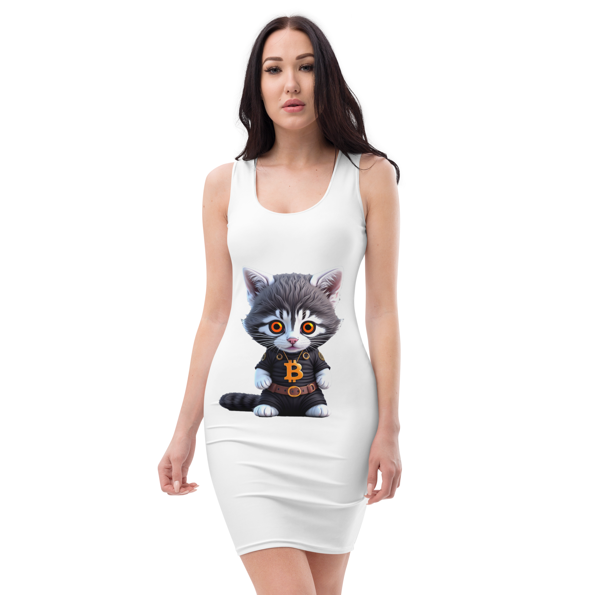 PhilanthroBit's Cool Bitcoin Cat Sublimation Cut & Sew Dress - front