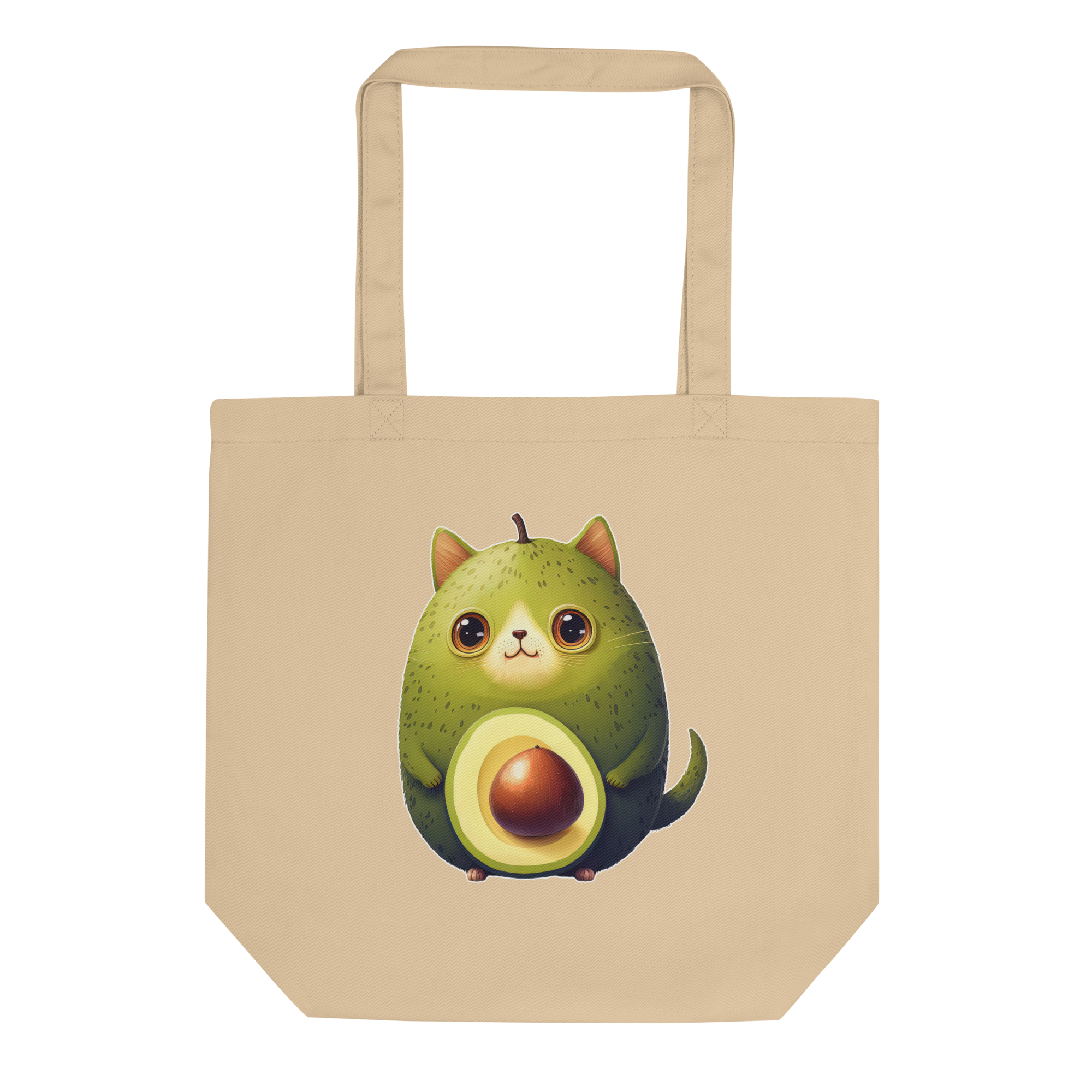 Adorit Avocado-Cat 100% Organic Oyster Tan Eco Tote Bag | By PhilanthroBit