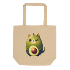 Adorit Avocado-Cat 100% Organic Oyster Tan Eco Tote Bag | By PhilanthroBit