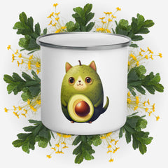 Adorit's Avocat (Avocado-Cat) 12 oz Enamel (metal) Mug | By PhilanthroBit