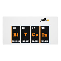 Joltz Rewards Bitcoin Periodic Table Gaming 36"x18" Mouse Pad - front view | By PhilanthroBit