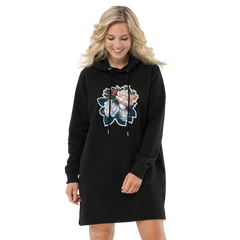 Adorit's Gardenias Bouquet Floral Eco Organic Hoodie dress - front 2 | By PhilanthroBit