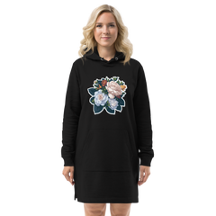 Adorit's Gardenias Bouquet Floral Eco Organic Hoodie dress - front | By PhilanthroBit