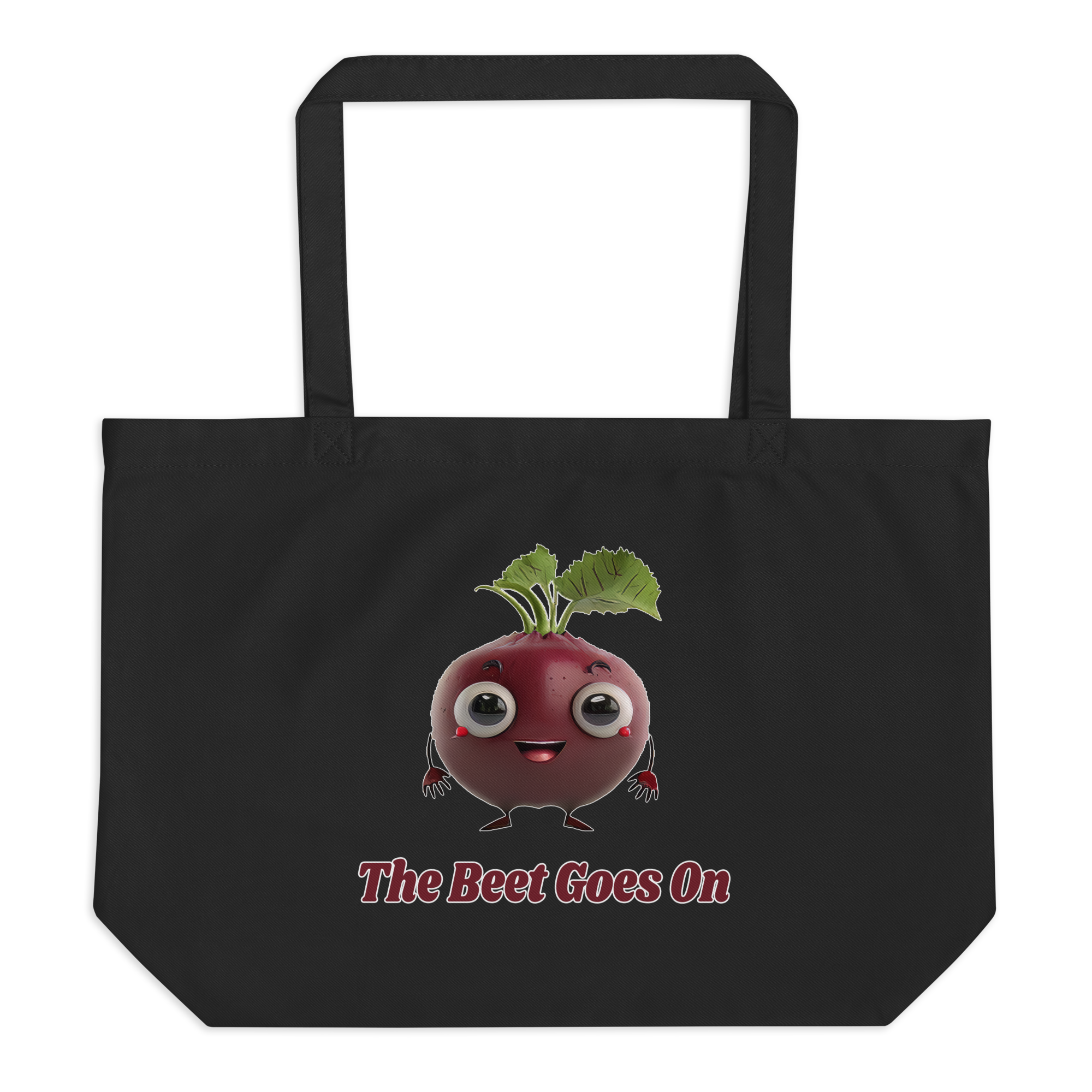 Adorit "The Beet Goes On" Large organic black tote bag | By PhilanthroBit