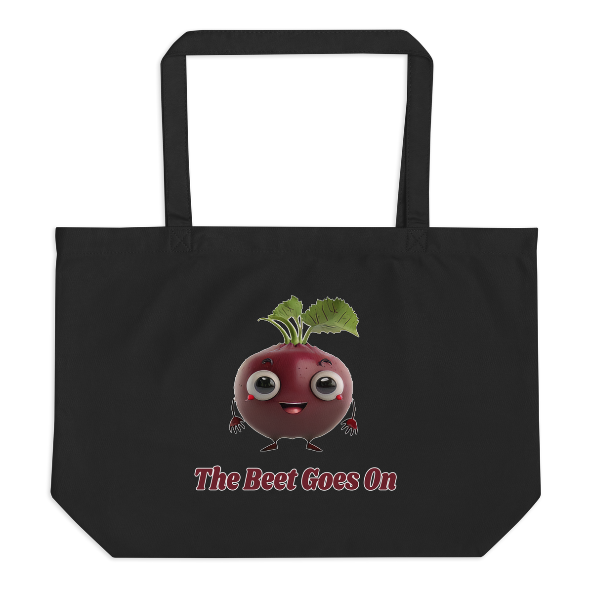 Adorit "The Beet Goes On" Large organic black tote bag | By PhilanthroBit