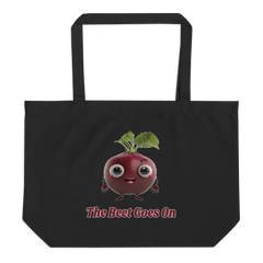 Adorit "The Beet Goes On" Large organic black tote bag | By PhilanthroBit