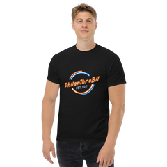 PhilanthroBit EST. 2021 Neon Men's Black classic tee worn by caucasian male | By PhilanthroBit