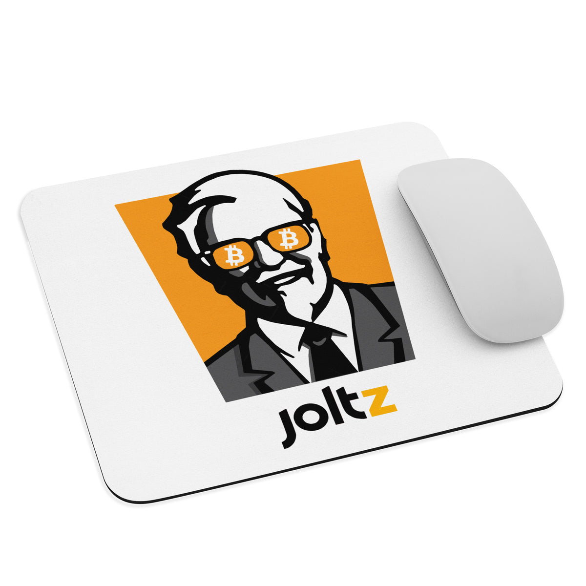 Joltz Rewards Colonel Bitcoin Sunglasses Mouse pad - with mouse | By PhilanthroBit