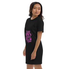 Adorit Organic Women's Perfect Vegan cotton t-shirt black dress - left side | By PhilanthroBit