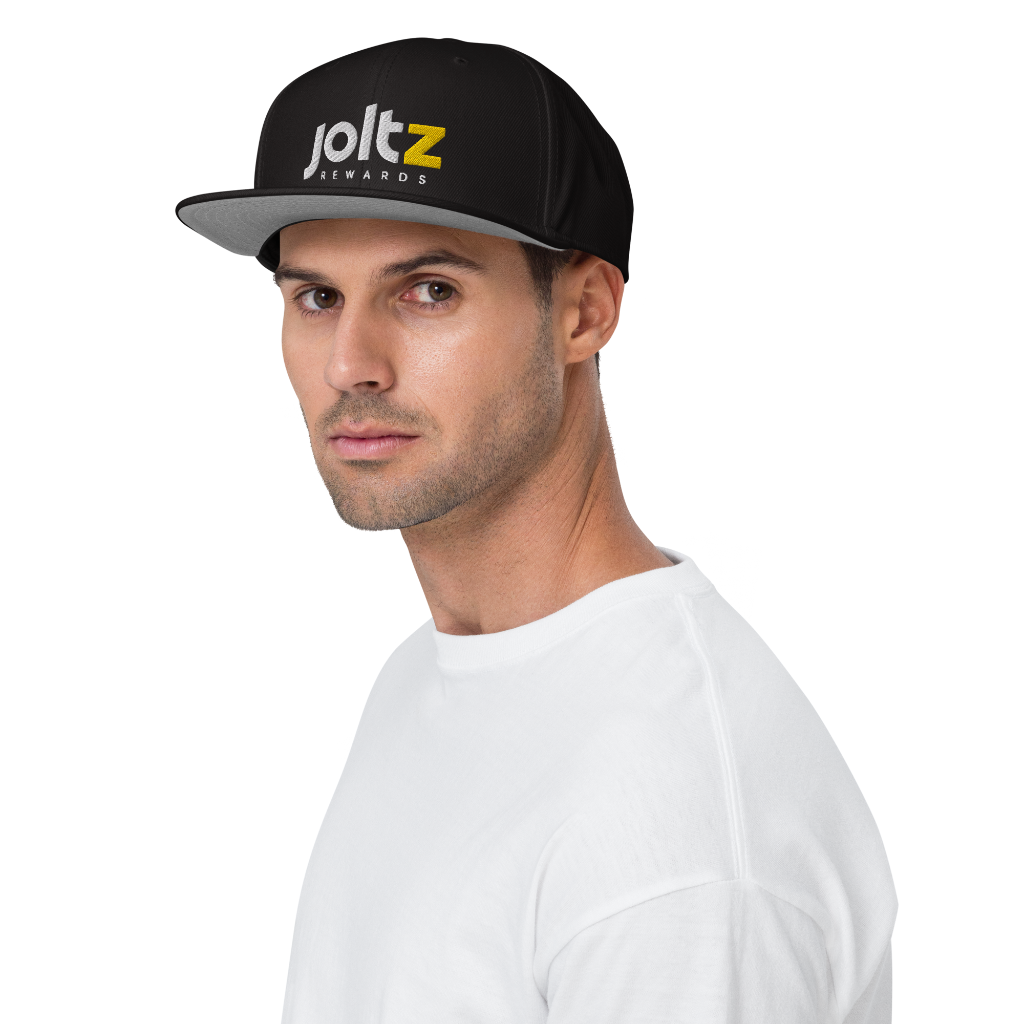 Joltz Rewards 3D Puff Embroidered Snapback Hat - man | By PhilanthroBit