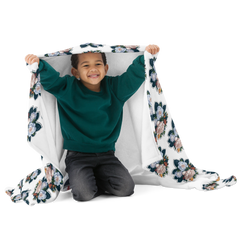 Adorit's Gardenias Bouquet Floral Throw Blanket - with kid | By PhilanthroBit