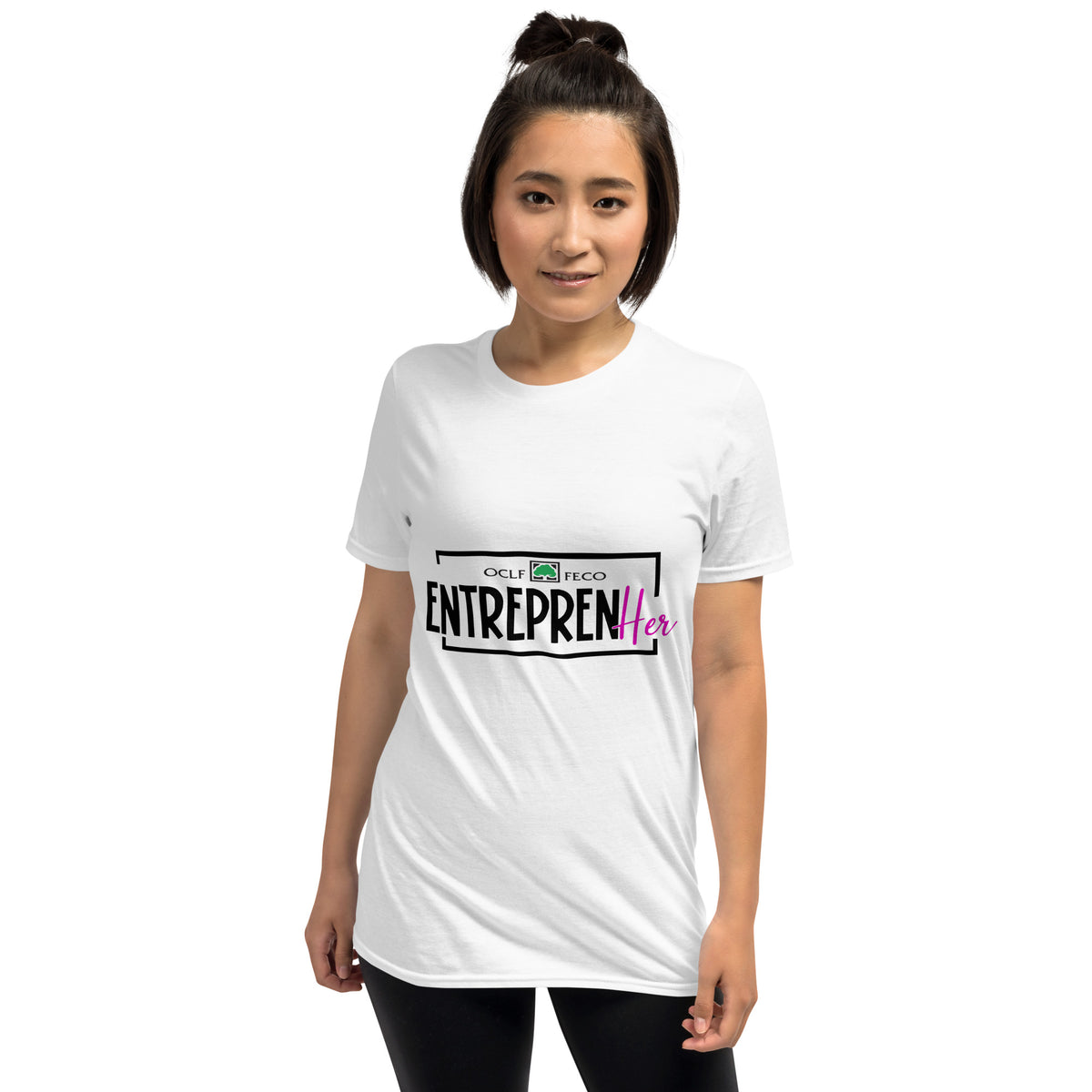 OCLF EntreprenHER Short-Sleeve Unisex T-Shirt front view | By PhilanthroBit