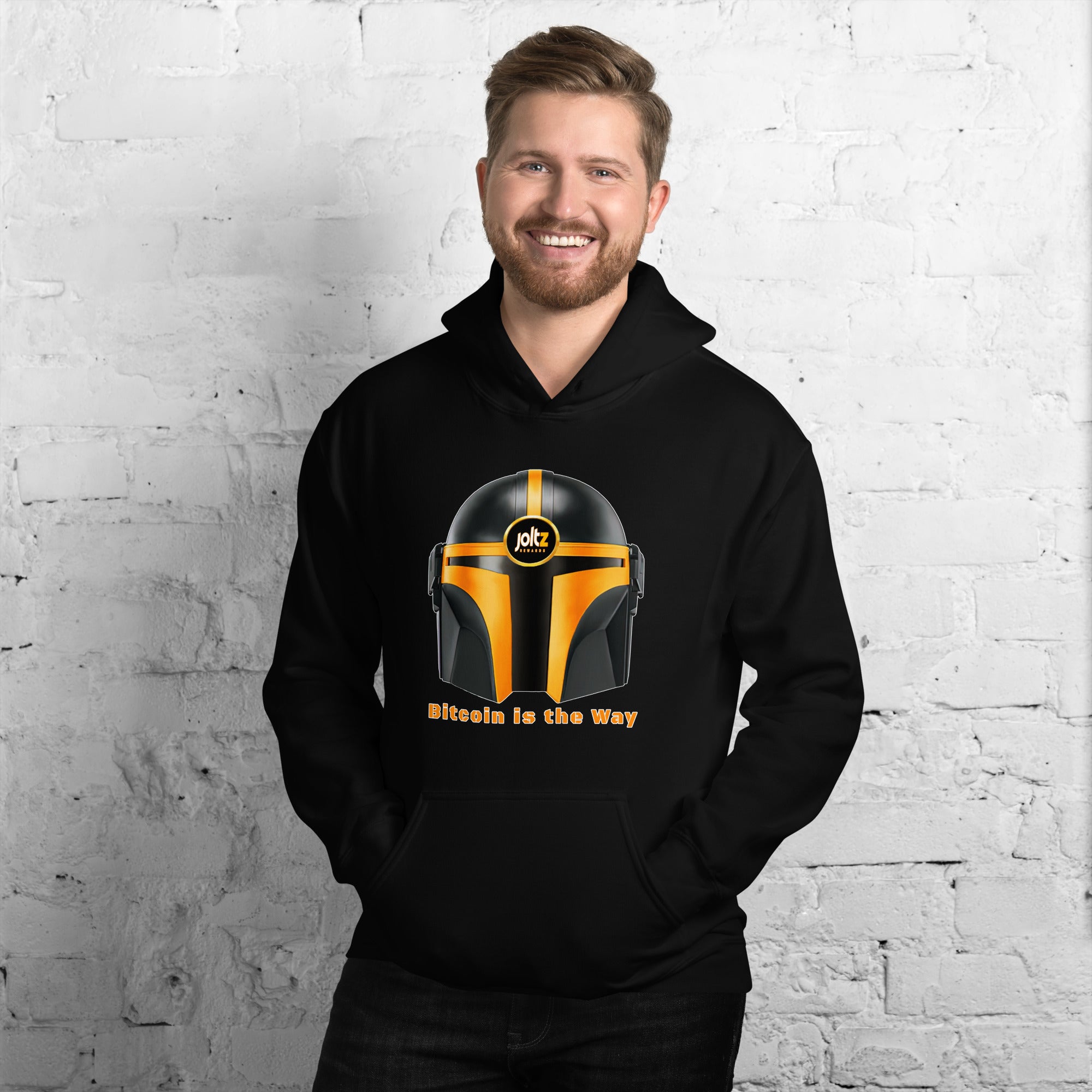 Joltz Rewards Bitcoin Helmet Unisex Black Hoodie | By PhilanthroBit