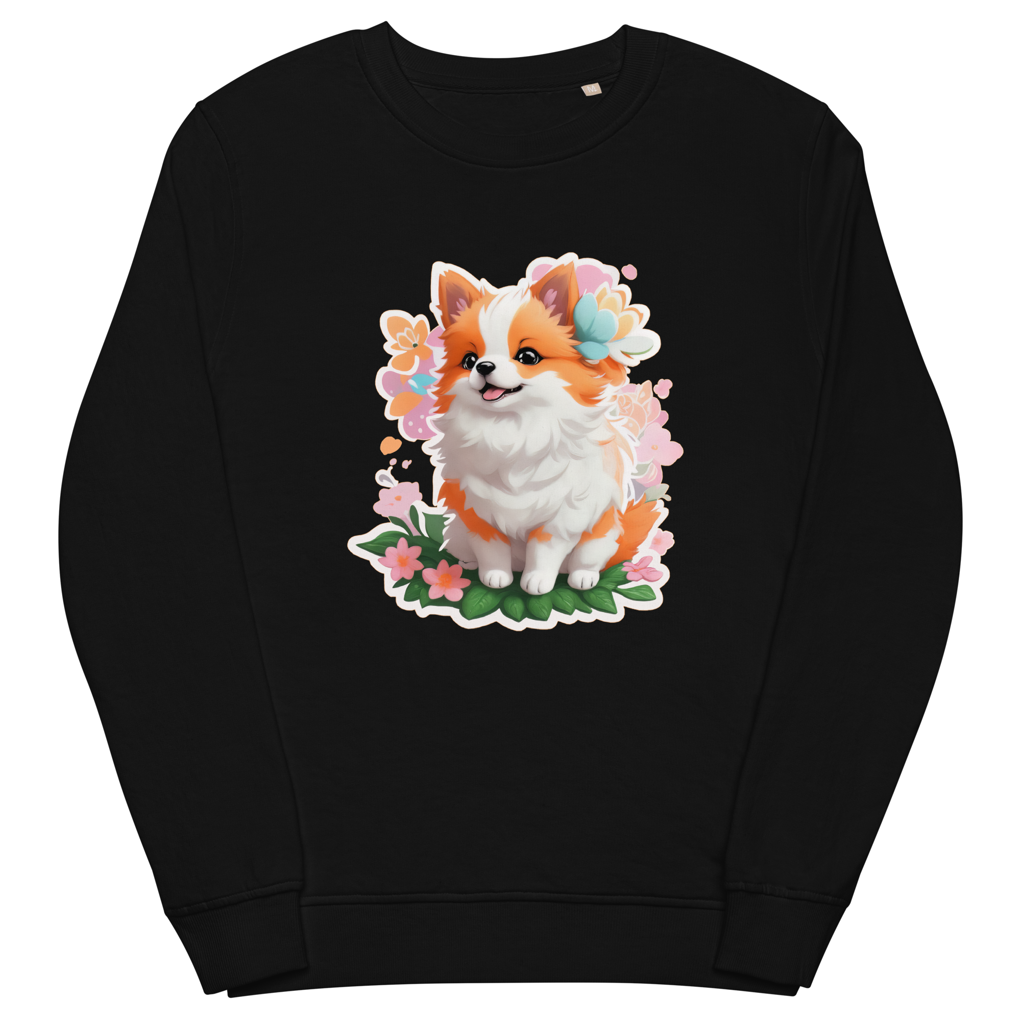 Adorit's Adorable Puppy Unisex Eco organic black sweatshirt | By PhilanthroBit