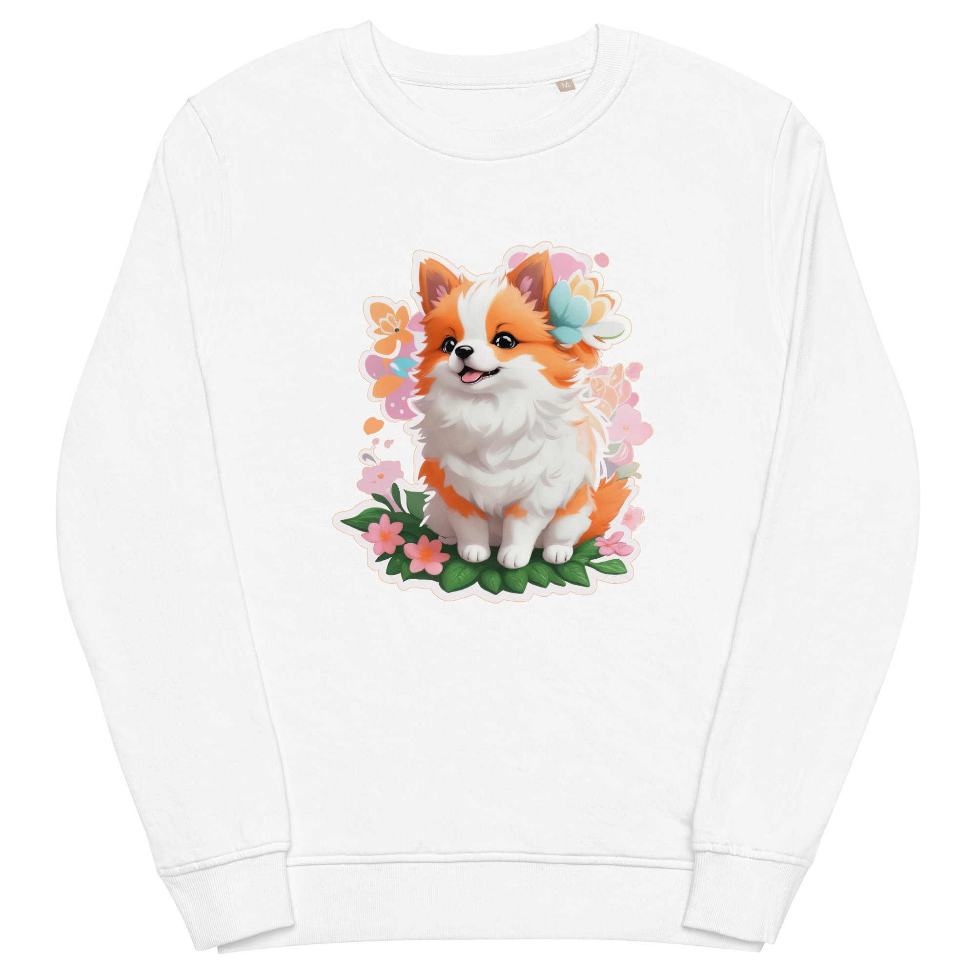 Adorit's Adorable Puppy Unisex Eco organic white white sweatshirt | By PhilanthroBit