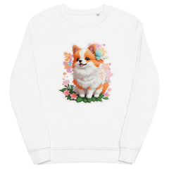 Adorit's Adorable Puppy Unisex Eco organic white white sweatshirt | By PhilanthroBit