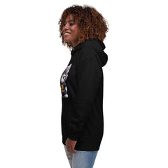 PhilanthroBit's Cool Bitcoin Cat Black Unisex Hoodie - woman side