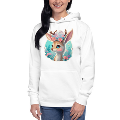 PhilanthroBit's Adorable Fawn White Unisex Premium Hoodie - front 2